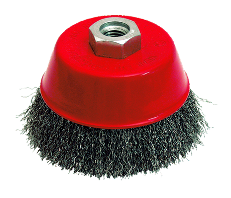 CRIMPED STEEL WIRE CONICAL BRUSH