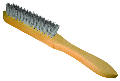 STAINLESS STEEL WIRE BRUSH WITH WOODEN HANDLE