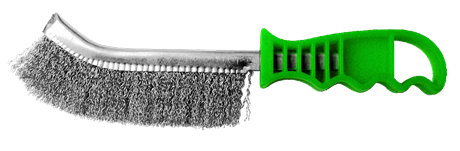 STAINLESS STEEL WIRE BRUSH WITH PLASTIC HANDLE