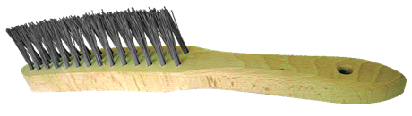 BROSSE FIL ACIER EN V MANCHE BOIS SPÉCIAL SOUDURE