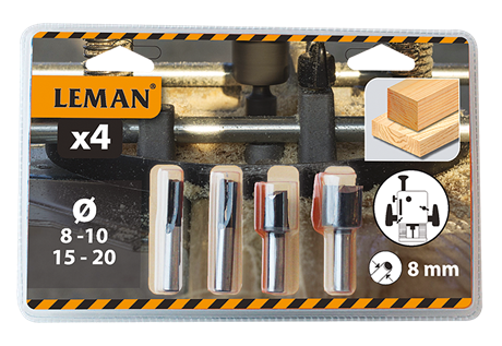 BOX OF 4 CARBIDE DRILL BITS SHANK 8 MM