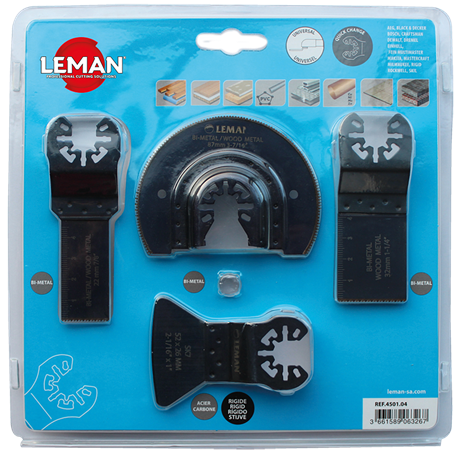 DOOS MET 4ACCESSOIRES VOOR VERSCHILLENDE MATERIALEN
