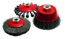 LOT DE 3 BROSSES FIL ACIER