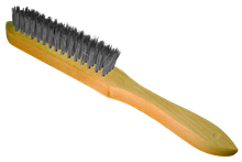 BROSSE FIL ACIER MANCHE BOIS