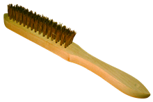 BROSSE FIL ACIER LAITONNÉ MANCHE BOIS