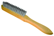 BROSSE FIL INOX MANCHE BOIS