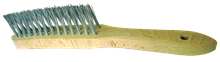 V-SHAPED STAINLESS STEEL WIRE BRUSH WITH WOODEN HANDLE, SPECIFIC TO WELDING