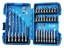 SET DI PUNTE E TRAPANI PER METALLO DA 1/4'' 30 PEZZI